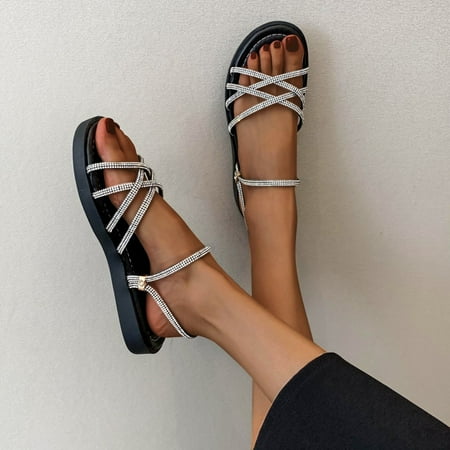 Tangnade Women Shoes Summer Ladies Fashion Rhinestone Sponge Cake Platform Flat Beach Sandals Black 40
Tangnade Women Shoes Summer Ladies Fashion Rhinestone Sponge Cake Platform Flat Beach Sandals Black 40
