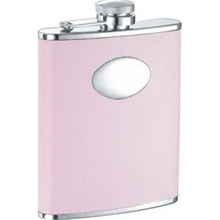 Daydream Pink Leather Stainless Steel 6oz Hip Flask