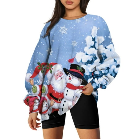 Light Lingerie Set Womens Ladies Autumn Winter Christmas Print Loose Top Hoodless Pullover Sweatshirt Sweatshirt With Pocket Lightweight Sweatshirts For Women Sky Blue S
Light Lingerie Set Womens Ladies Autumn Winter Christmas Print Loose Top Hoodless Pullover Sweatshirt Sweatshirt With Pocket Lightweight Sweatshirts For Women Sky Blue S