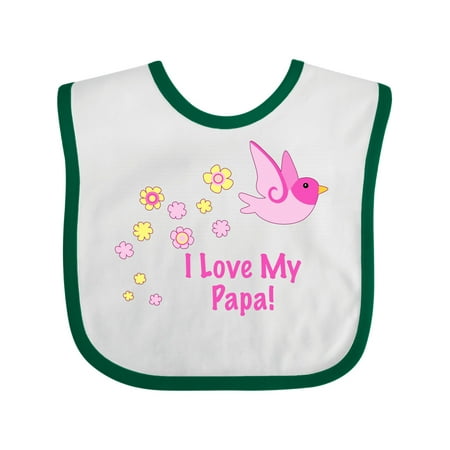 Inktastic I Love My Papa! Gift Baby Girl Bib 
Inktastic I Love My Papa! Gift Baby Girl Bib