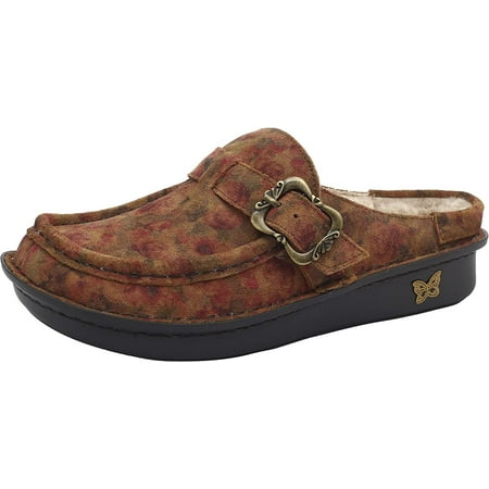 Alegria Womens Brigid Cognac & Roses Leather Clog 5-5.5 M US