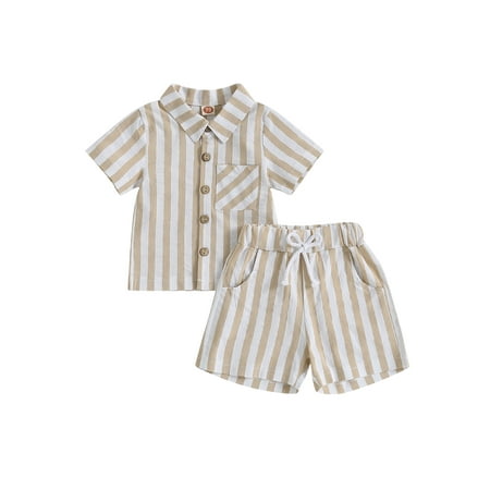GXFC Toddler Baby Boys Beach Shorts Outfits Infant Boys Short Sleeve Striped Button Turn Down Collar Shirt Tops with Pocket and Short Pants Boys Summer Two Piece Set 0-3T
GXFC Toddler Baby Boys Beach Shorts Outfits Infant Boys Short Sleeve Striped Button Turn Down Collar Shirt Tops with Pocket and Short Pants Boys Summer Two Piece Set 0-3T