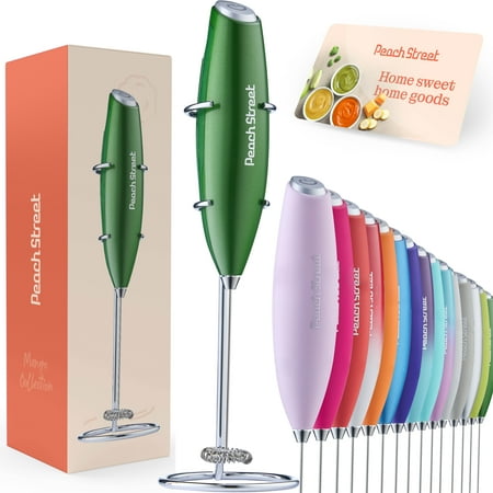 Powerful Handheld Milk Frother Mini Milk Foamer Battery Operated (Not included) Stainless Steel Drink Mixer with Frother Stand for Coffee Lattes Cappuccino Frappe Matcha Hot Chocolate.
Powerful Handheld Milk Frother Mini Milk Foamer Battery Operated (Not included) Stainless Steel Drink Mixer with Frother Stand for Coffee Lattes Cappuccino Frappe Matcha Hot Chocolate.