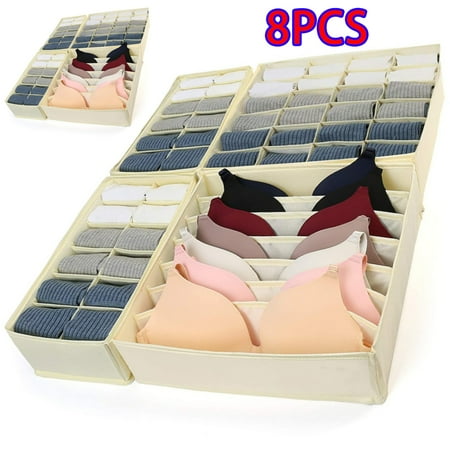 Skycarper 8PCS Underwear Organizer Basket/Drawer with Fabric Dividers Collapsible; Storage Container for Bras Lingerie Underwear (Beige)
Skycarper 8PCS Underwear Organizer Basket/Drawer with Fabric Dividers Collapsible; Storage Container for Bras Lingerie Underwear (Beige)