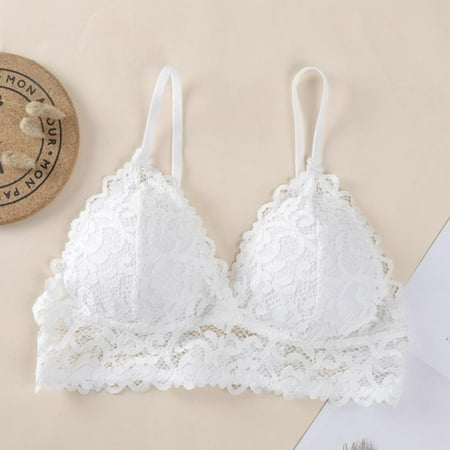 Women s Sexy Strappy Crisscross Back Scalloped Lace Bralette