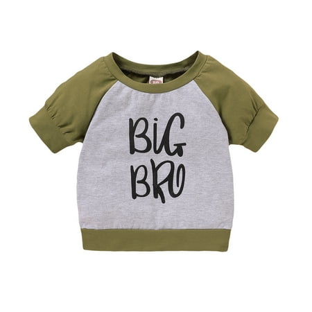 Kucnuzki 3T Toddler Boy Summer Tops 4T Short Sleeve Big Bro Letter Prints Cozy Basic Tops Green
Kucnuzki 3T Toddler Boy Summer Tops 4T Short Sleeve Big Bro Letter Prints Cozy Basic Tops Green