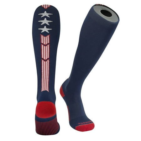 Pearsox USA STRIPE Flag Patriot Knee High Long Baseball Football Socks (XL)