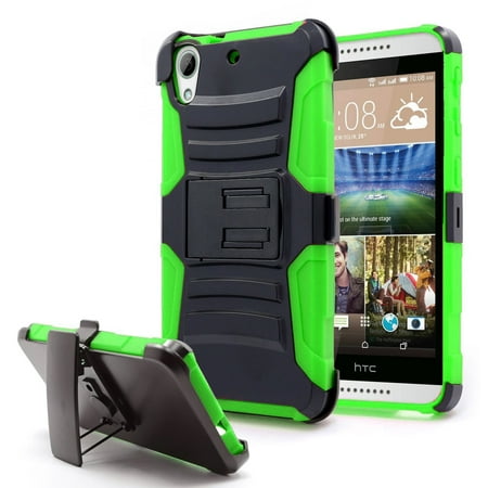 Zizo Armor Cover for HTC Desire 530 w/ Kickstand Holster Clip Heavy Duty Strong Protective Case Slim Shockproof Dual Layer