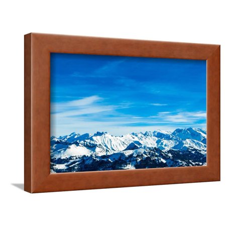 Alps Mountain Landscape. Winter Landscape Framed Print Wall Art By Ewais