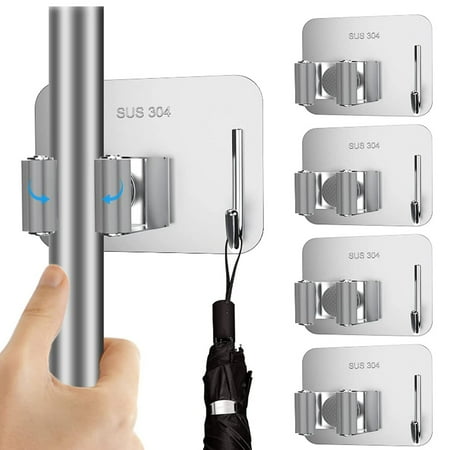 5 Pack Mop and Broom Holder Wall Mount - Heavy Duty Mop and Broom Organizer Wall Mount Garage Organization Silver
5 Pack Mop and Broom Holder Wall Mount - Heavy Duty Mop and Broom Organizer Wall Mount Garage Organization Silver