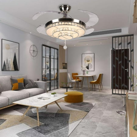 AFANQI Crystal Ceiling Fan Lights with Remote Control 42 inch Chrome Sliver 3-Color LED Fandelier Retractable Blades 3-Speed Wind Chandelier Fan for Living Room Bedroom
AFANQI Crystal Ceiling Fan Lights with Remote Control 42 inch Chrome Sliver 3-Color LED Fandelier Retractable Blades 3-Speed Wind Chandelier Fan for Living Room Bedroom