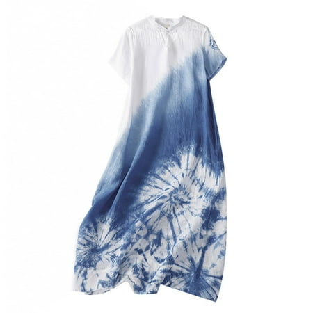 YanHoo Women s Linen Summer Dresses Tie Dyed Short Sleeve V Neck T-Shirt Dress Loose Casual Midi Dress
YanHoo Women s Linen Summer Dresses Tie Dyed Short Sleeve V Neck T-Shirt Dress Loose Casual Midi Dress
