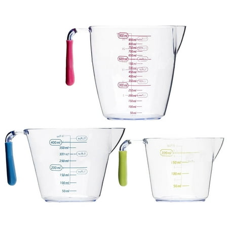 3pcs Scales Measuring Cup Clear Heat-resistant Measuring Cups with Handles