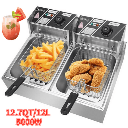 Goorabbit Electric Fryers On Sale Stainless Steel Electric Fryers With Baskets for Home Use Donut Deep Fryer Commercial Deep Fryer w/ Temperature Indicator Light/Lid 12.7QT/12L/Max 5000W Double Tank
Goorabbit Electric Fryers On Sale Stainless Steel Electric Fryers With Baskets for Home Use Donut Deep Fryer Commercial Deep Fryer w/ Temperature Indicator Light/Lid 12.7QT/12L/Max 5000W Double Tank