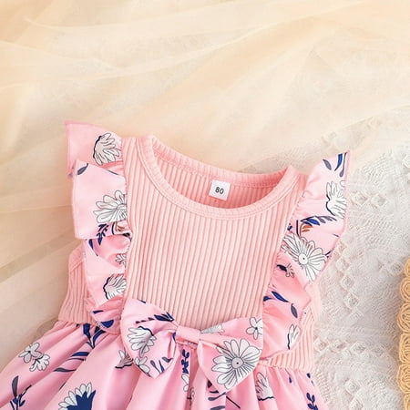 Aayomet Dresses For Girls Toddler Girls Sleeveless Floral Prints Bowknot Ribbed Princess Dress Clothes Pink 6-12 Months
Aayomet Dresses For Girls Toddler Girls Sleeveless Floral Prints Bowknot Ribbed Princess Dress Clothes Pink 6-12 Months