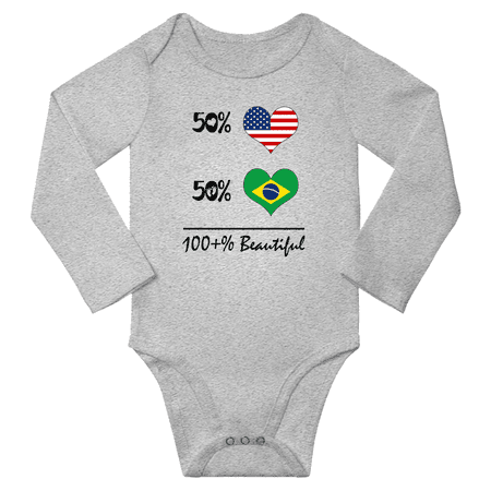 50% Brazilian + 50% American = 100+% Beautiful Brazil Baby Long Sleeve Romper (Gray 18 Months)
50% Brazilian + 50% American = 100+% Beautiful Brazil Baby Long Sleeve Romper (Gray 18 Months)
