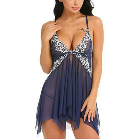 EHTMSAK Teddy Chemise for Women Mesh Sexy Lace Sleepwear Nightgown V Neck Plus Size Babydoll Navy 2XL
EHTMSAK Teddy Chemise for Women Mesh Sexy Lace Sleepwear Nightgown V Neck Plus Size Babydoll Navy 2XL