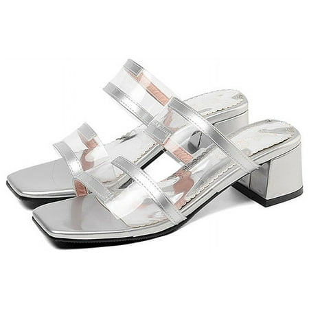 IELGY Women s slippers transparent mid-heel thick heel square head back space set
IELGY Women s slippers transparent mid-heel thick heel square head back space set