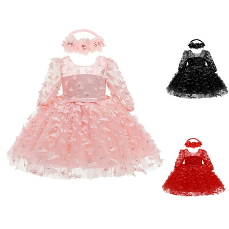URMAGIC Toddler Baby Girls Dress Pageant Wedding Flower Girls Dress Formal Gowns Butterfly Dress + Headwear 3M-3T
URMAGIC Toddler Baby Girls Dress Pageant Wedding Flower Girls Dress Formal Gowns Butterfly Dress + Headwear 3M-3T