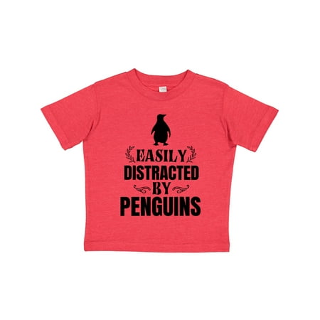 Inktastic Easily Distracted by Penguins Gift Toddler Boy or Toddler Girl T-Shirt