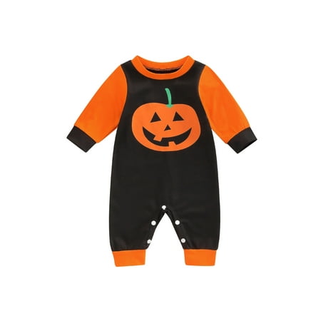 Peyakidsaa Infant Baby Boys Girls Halloween Patchwork Romper Black Pumpkin Face Print Long Sleeve Jumpsuit
Peyakidsaa Infant Baby Boys Girls Halloween Patchwork Romper Black Pumpkin Face Print Long Sleeve Jumpsuit