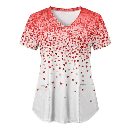 Women Scrubs Top Working Uniform Nurses Clothing Workwear Printed Short Sleeve V-Neck Solid Color Shirts T-Shirts Tops With Pockets Top Daily Tshirt
Women Scrubs Top Working Uniform Nurses Clothing Workwear Printed Short Sleeve V-Neck Solid Color Shirts T-Shirts Tops With Pockets Top Daily Tshirt