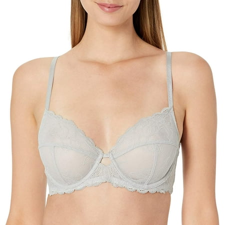 Calvin Klein JET GREY Seductive Comfort Unlined Lace Bra US 32B UK 32B