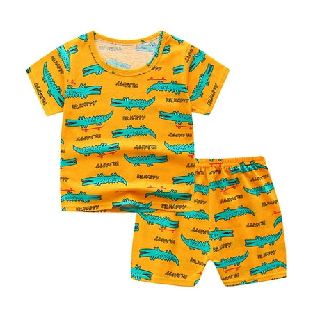 Baby Boy Girl Clothes Outfits Cotton Printed Top Casual 2PCS Set