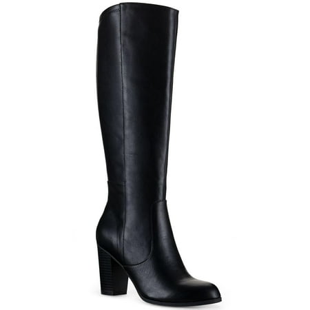 Style & Co. Womens Addyy Leather Tall Knee-High Boots