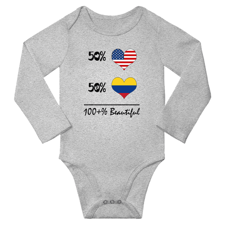 50% Colombian + 50% American = 100+% Beautiful Colombia Baby Long Sleeve Romper (Gray 12 Months)
50% Colombian + 50% American = 100+% Beautiful Colombia Baby Long Sleeve Romper (Gray 12 Months)