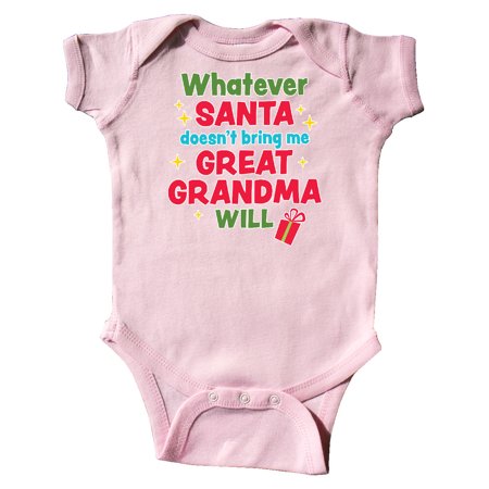 Inktastic Christmas Whatever Santa Doesn t Bring Me Great Grandma Will Gift Baby Boy or Baby Girl Bodysuit
Inktastic Christmas Whatever Santa Doesn t Bring Me Great Grandma Will Gift Baby Boy or Baby Girl Bodysuit