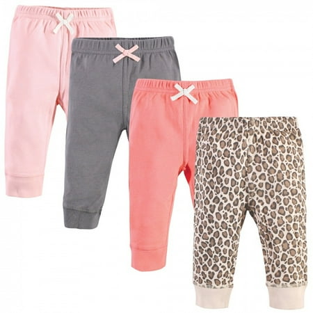 Touched by Nature Baby and Toddler Girl Organic Cotton Pants 4pk Leopard 5 Toddler