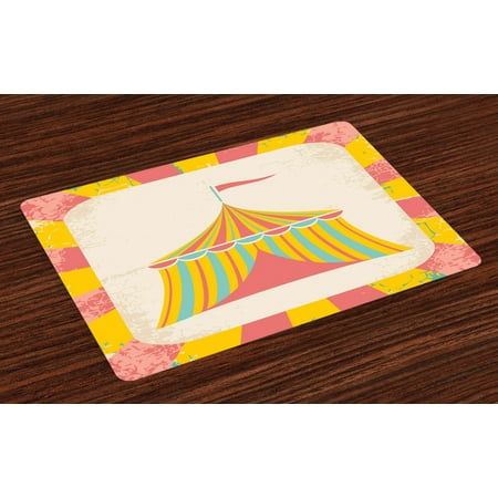 Circus Placemats Set of 4 Circus Tent Illustration with Grunge Look Vintage Entertainment Carnival Theme Art Washable Fabric Place Mats for Dining Room Kitchen Table Decor Multicolor by Ambesonne
Circus Placemats Set of 4 Circus Tent Illustration with Grunge Look Vintage Entertainment Carnival Theme Art Washable Fabric Place Mats for Dining Room Kitchen Table Decor Multicolor by Ambesonne