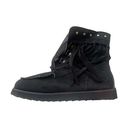 CRAMAX Fashion Flat Heel Round Toe Fringed Boots Lace-up Women s Short Boots Platform Nude Boots
CRAMAX Fashion Flat Heel Round Toe Fringed Boots Lace-up Women s Short Boots Platform Nude Boots