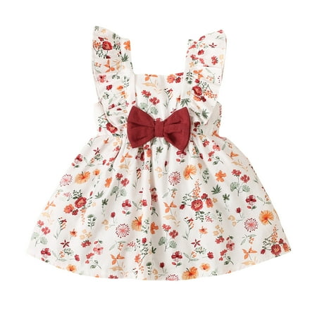 Meihuida Infant Baby Girls Summer Sleeveless Dress Ruffled Floral Print Square Collar One-piece with Bow
Meihuida Infant Baby Girls Summer Sleeveless Dress Ruffled Floral Print Square Collar One-piece with Bow