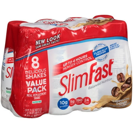 SlimFast Cappuccino Delight Meal Replacement Shakes, 11 fl oz, 8 count SlimFast Cappuccino Delight Meal Replacement Shakes, 11 fl oz, 8 count