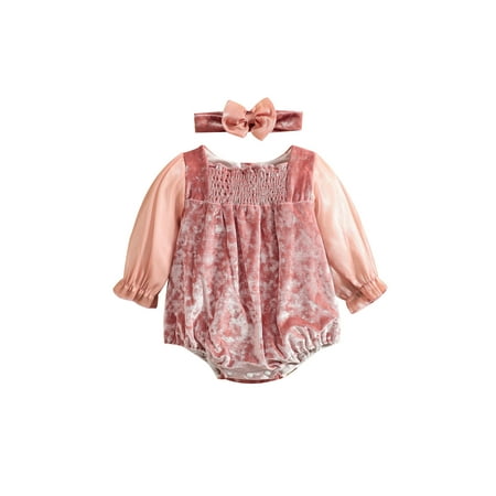 Amuver Baby Girls Jumpsuits Outfit Patchwork Long Sleeves Velvet Romper and Headband Set for Toddler Infant
Amuver Baby Girls Jumpsuits Outfit Patchwork Long Sleeves Velvet Romper and Headband Set for Toddler Infant