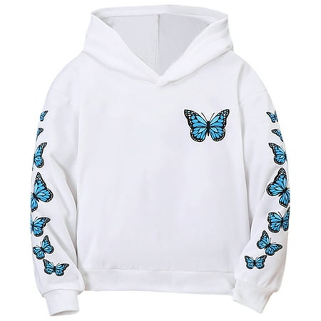 Gyratedream Girls Butterfly Print Hoodies Sweatshirts Loose Casual Long Sleeve Hooded Sweatshirt Pullover Tops
Gyratedream Girls Butterfly Print Hoodies Sweatshirts Loose Casual Long Sleeve Hooded Sweatshirt Pullover Tops