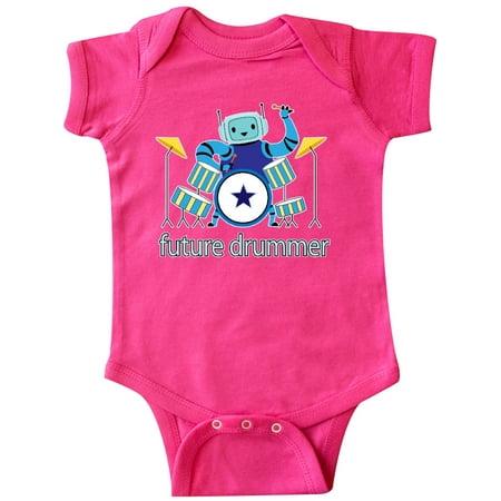 Inktastic Future Drummer Robot Gift Baby Boy or Baby Girl Bodysuit