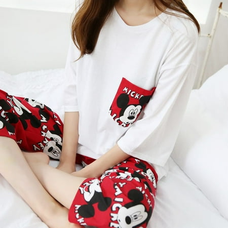 New Homewear Short Sleeve Pajamas Set Cute Leisure Women Sleepwear 2Pcs Nightwear for Women Nightwear Long Loose Waist Pant
New Homewear Short Sleeve Pajamas Set Cute Leisure Women Sleepwear 2Pcs Nightwear for Women Nightwear Long Loose Waist Pant