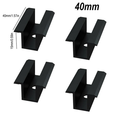 Middle Clamp Photovoltaic Solar Panels Black Mounting Rail Accessories