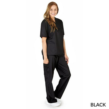 M&M SCRUBS Unisex Solid Scrub Set Women Medical Uniforms 102