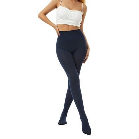 Merqwadd Women s Solid Color run resistant control top pantyhose opaque tights