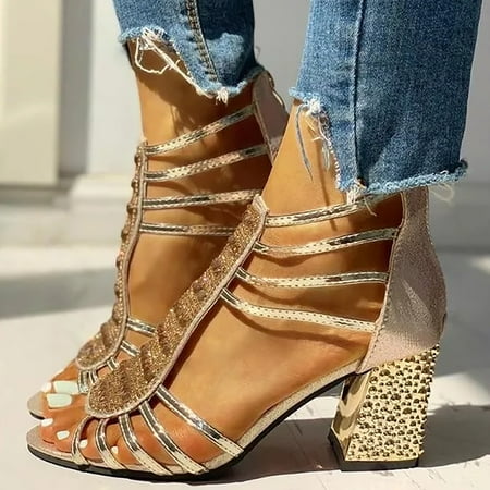 Cathalem Summer Ladies High Heels Pumps Rhinestone Versatile Hollow High Heel Rubber Sandals for Women with Fuzzy on Top Gold 7.5
Cathalem Summer Ladies High Heels Pumps Rhinestone Versatile Hollow High Heel Rubber Sandals for Women with Fuzzy on Top Gold 7.5