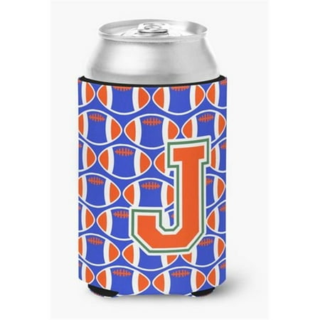 Letter J Football Green Blue & Orange Can or Bottle Hugger 
Letter J Football Green Blue & Orange Can or Bottle Hugger