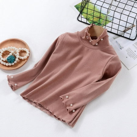 Baby Girls High Collar Pearl Bottoming Shirts Cotton Kids Casual Long Sleeve T-shirt Tee Tops Solid Spring Autumn Sweatshirts
Baby Girls High Collar Pearl Bottoming Shirts Cotton Kids Casual Long Sleeve T-shirt Tee Tops Solid Spring Autumn Sweatshirts