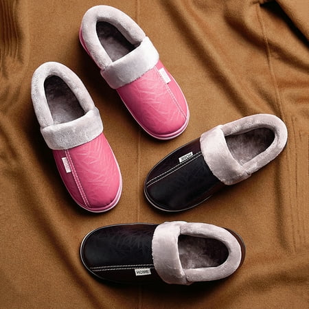 Men s Women s PU Waterproof Slippers Foam Memory House Outdoor Indoor Shoes Slip-on Rubber Sole Plush Slippers Anti-Skid Comfort Fleece Lining Fuzzy Cotton House Shoes
Men s Women s PU Waterproof Slippers Foam Memory House Outdoor Indoor Shoes Slip-on Rubber Sole Plush Slippers Anti-Skid Comfort Fleece Lining Fuzzy Cotton House Shoes