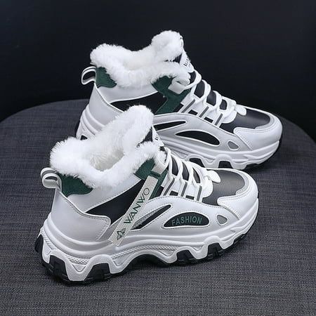 Women‘s Casual Sneakers Color-block Thick Sole Chunky Sneakers Warm Plush Lined Anti-slip Running Shoes
Women‘s Casual Sneakers Color-block Thick Sole Chunky Sneakers Warm Plush Lined Anti-slip Running Shoes