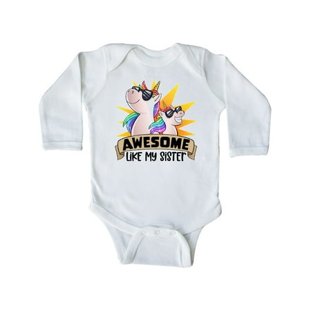 Inktastic Awesome Like My Sister Cute Unicorn Family in Sunglasses Gift Baby Boy or Baby Girl Long Sleeve Bodysuit
Inktastic Awesome Like My Sister Cute Unicorn Family in Sunglasses Gift Baby Boy or Baby Girl Long Sleeve Bodysuit