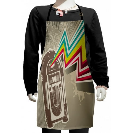 Jukebox Kids Apron Antique Vintage Retro Radio Party with Colorful Zig Zag Design Image Boys Girls Apron Bib with Adjustable Ties for Cooking Baking Painting Pale Grey and White by Ambesonne
Jukebox Kids Apron Antique Vintage Retro Radio Party with Colorful Zig Zag Design Image Boys Girls Apron Bib with Adjustable Ties for Cooking Baking Painting Pale Grey and White by Ambesonne